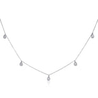 Diamond charm necklace in 9K white gold