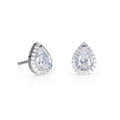 Sterling Silver Pear Shaped Cubic Zirconia stud Earrings