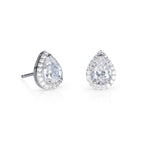 Sterling Silver Pear Shaped Cubic Zirconia stud Earrings