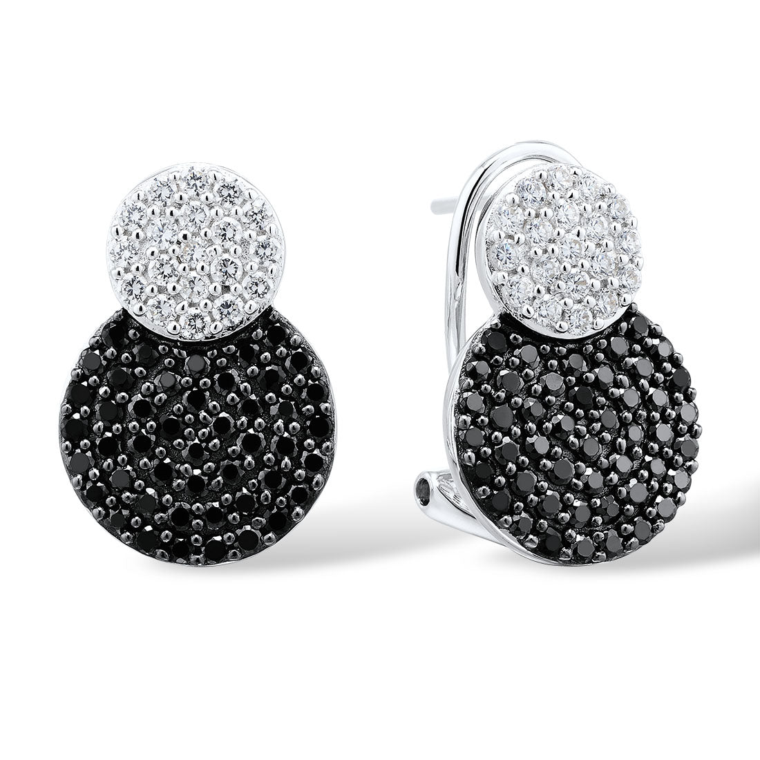 black earrings in 925 silver
