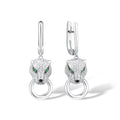 925 silver panther drop earrings