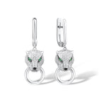 925 silver panther drop earrings