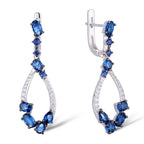 blue drop earrings for women in 925 silver