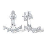 Sterling Silver Hamza Hand Earrings with Cubic Zirconia