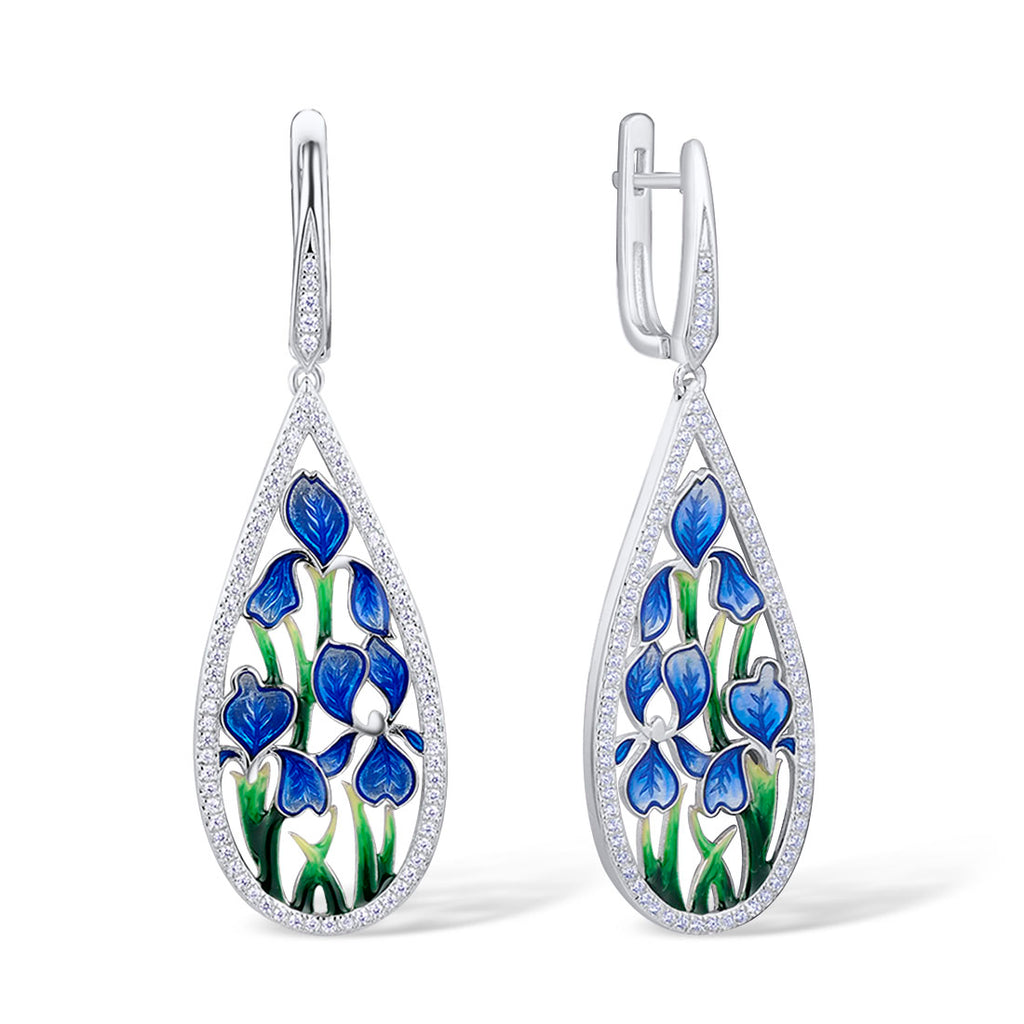 925 silver large dangle earrings for women