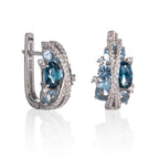 blue hoop earrings in 925 sterling silver
