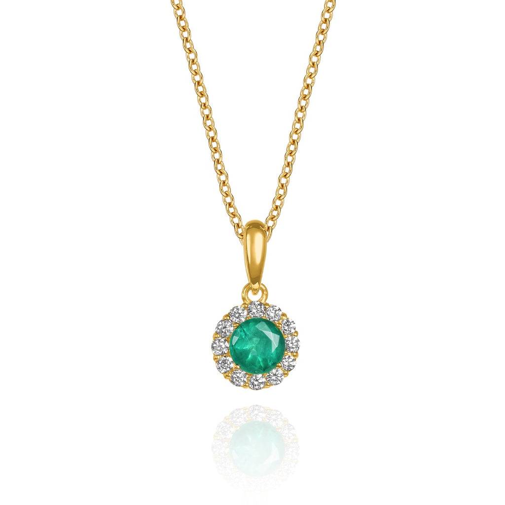 emerald necklace in yellow gold