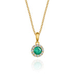 emerald necklace in yellow gold