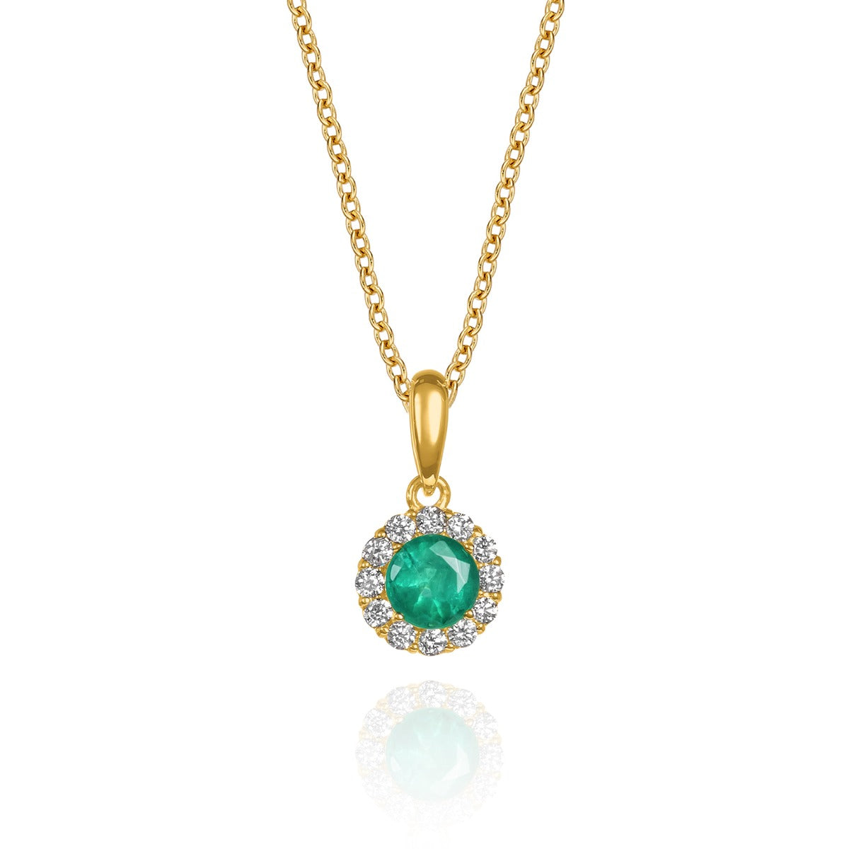 emerald necklace in yellow gold