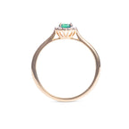 Emerald Ring 0.32ct Round Emerald & 0.09ct Diamonds 9K Yellow Gold