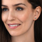 Pear Emerald Earrings with Diamond Halo 18K White Gold