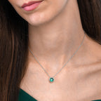 Emerald Green Pendant Necklace 925 Sterling Silver