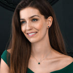 Solitaire Green Pendant Necklace 925 Sterling Silver