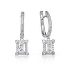 Emerald cut huggie hoop earrings