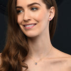 Heart Blue Sapphire Pendant Necklace with 0.07ct Diamonds 9K Yellow Gold
