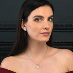 Sterling Silver Emerald Cut Cubic Zirconia Stud Earrings