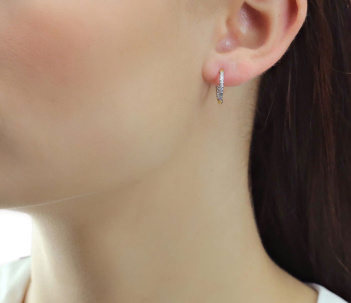 Diamond Hoop Earrings 0.25ct Glamour Diamond Hoops 18K Yellow Gold