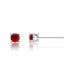 Ruby Stud Earrings 3.8mm Ruby in 9K White Gold