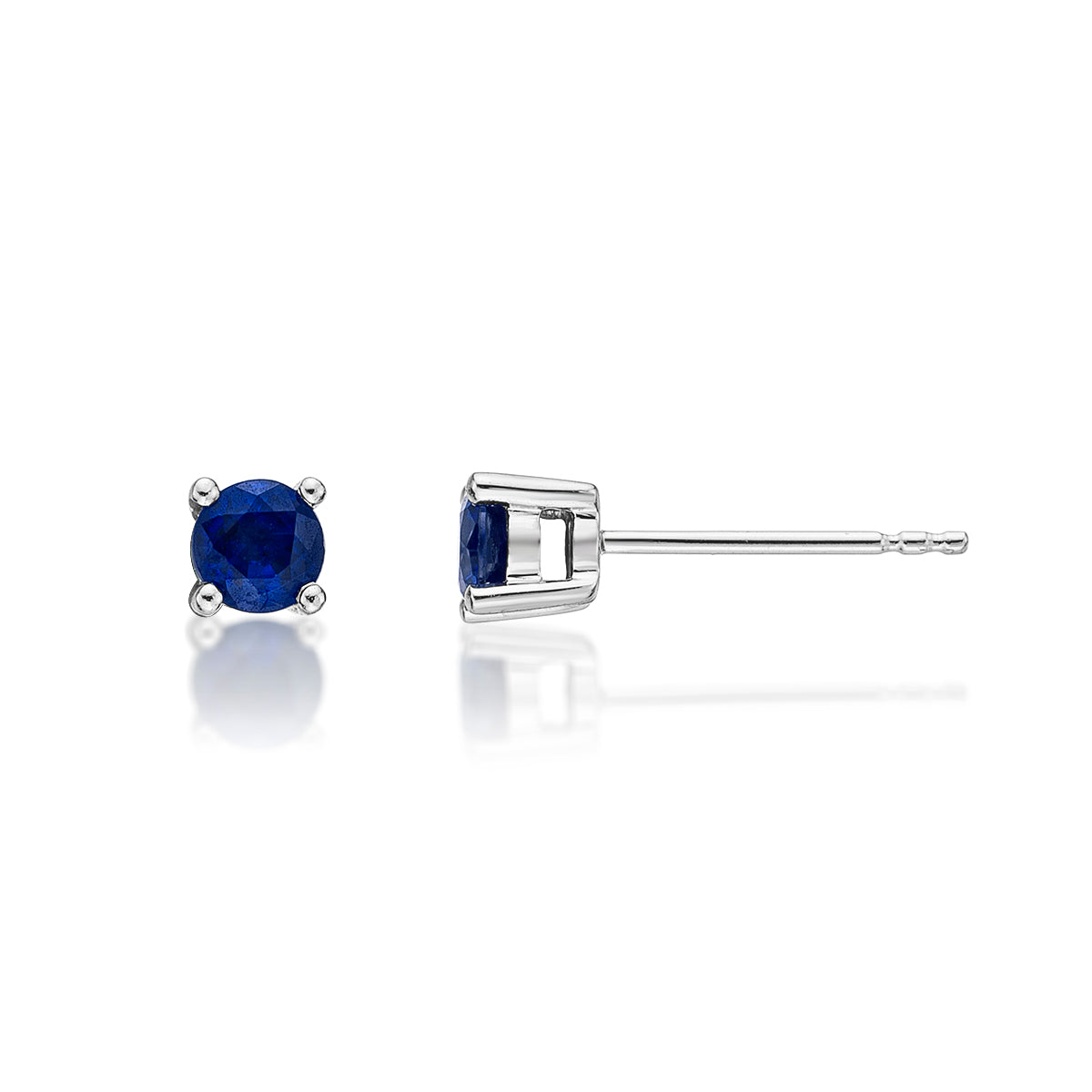 Sapphire Stud Earrings 3.8mm Sapphire in 9K White Gold