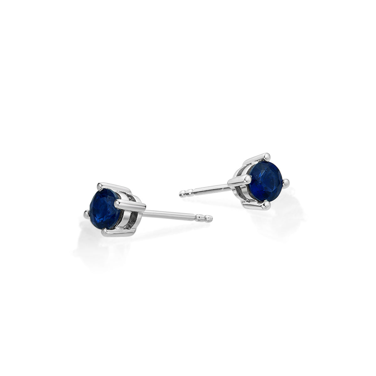 Sapphire Stud Earrings 3.8mm Sapphire in 9K White Gold