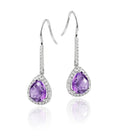 7mm x 9mm Amethyst and 0.33ct diamond earrings in 9K white gold