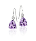 8mm x 10mm Amethyst and 0.10ct diamond earrings in 9K white gold
