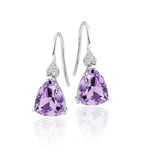 8mm x 10mm Amethyst and 0.10ct diamond earrings in 9K white gold