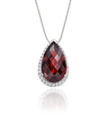 5.30ct Garnet With 0.17ct Diamond Pendant In 18K White Gold