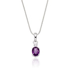 0.65ct Amethyst With 0.04ct Diamond Pendant In 9K White Gold
