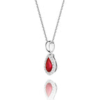 0.45ct Ruby Pendant Necklace 0.05ct Diamond 9K White Gold
