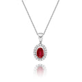 Ruby Pendant Necklace with 0.14ct Diamonds 18K White Gold