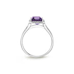 Octagonal 2.70ct Amethyst & Diamond Ring in 18K White Gold