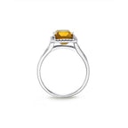 Octagonal 2.90ct Citrine & Diamond Ring in 18K White Gold