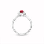 Ruby Ring 5x7mm Oval Ruby & 0.21ct Diamonds in 18K White Gold