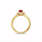 Ruby Ring 5x7mm Oval Ruby & 0.21ct Diamonds in 18K Yellow Gold