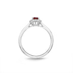 Ruby Ring 4x5mm Oval Ruby & 0.12ct Diamonds in 18K White Gold
