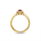 Ruby Ring 4x5mm Oval Ruby & 0.12ct Diamonds in 18K Yellow Gold