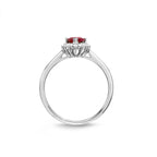 Ruby Ring 5x7mm Pear Ruby & 0.20ct Diamonds in 18K White Gold