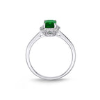 Emerald Ring 5x7mm Emerald & 0.21ct Diamonds in 18K White Gold