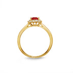 Ruby Ring 5x7mm Ruby & 0.21ct Diamonds in 18K Yellow Gold