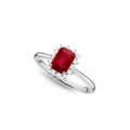 Ruby Ring 5x7mm Ruby & 0.21ct Diamonds in 18K White Gold