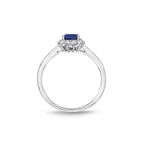 Sapphire Ring 5x7mm Sapphire & 0.21ct Diamonds in 18K White Gold