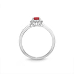 Ruby Ring 4x6mm Ruby & 0.14ct Diamonds in 18K White Gold