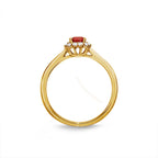 Ruby Ring 4x6mm Ruby & 0.14ct Diamonds in 18K Yellow Gold