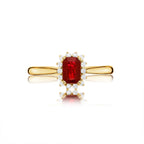 Ruby Ring 4x6mm Ruby & 0.14ct Diamonds in 18K Yellow Gold