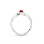Ruby Ring 4x5mm Oval Ruby & 0.03ct Diamonds in 18K White Gold