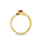 Ruby Ring 4x5mm Oval Ruby & 0.03ct Diamonds in 18K Yellow Gold