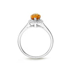 Marquise Citrine Ring 6x12mm Citrine 0.13ct Diamonds 18K White Gold