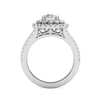 Aurora Diamond Cluster Engagement Ring 1.10ct Diamonds in 18K White Gold