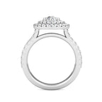 Bella Diamond Cluster Engagement Ring 1.02ct Diamonds in 18K White Gold